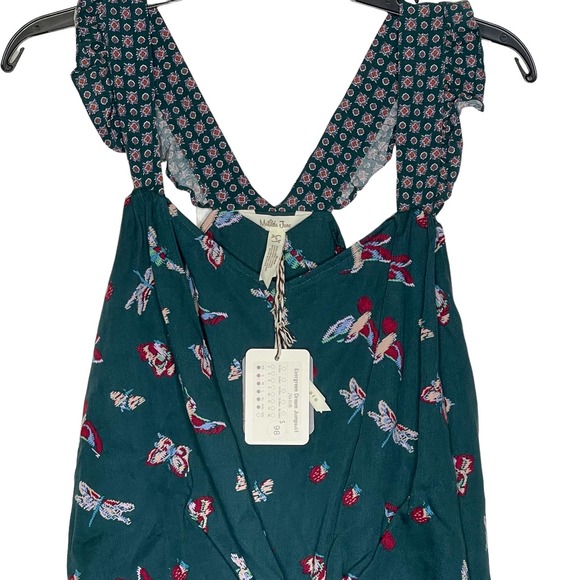 Matilda Jane Evergreen Dream Jumpsuit Size Small Green Pattern Sleeveless Womens - Picture 2 of 7